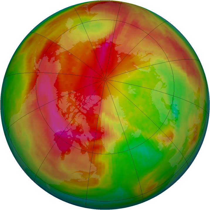 Arctic ozone map for 02 March 1984